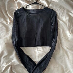 lululemon athletica Navy Long Sleeve Ribbed Top